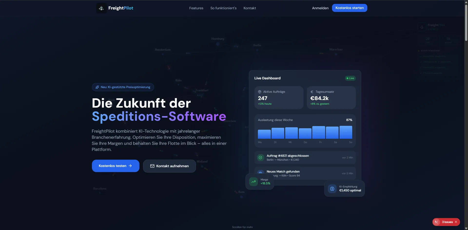 FreightPilot — Webprojekt von RawLinks Gaggenau
